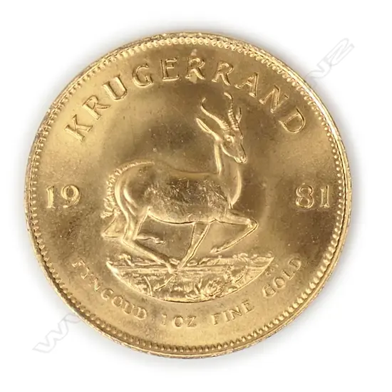 A South African 1oz gold krugerrand,