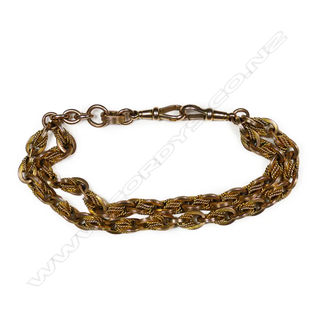 A c1900 9ct yellow and rose gold bracelet, Image 1++