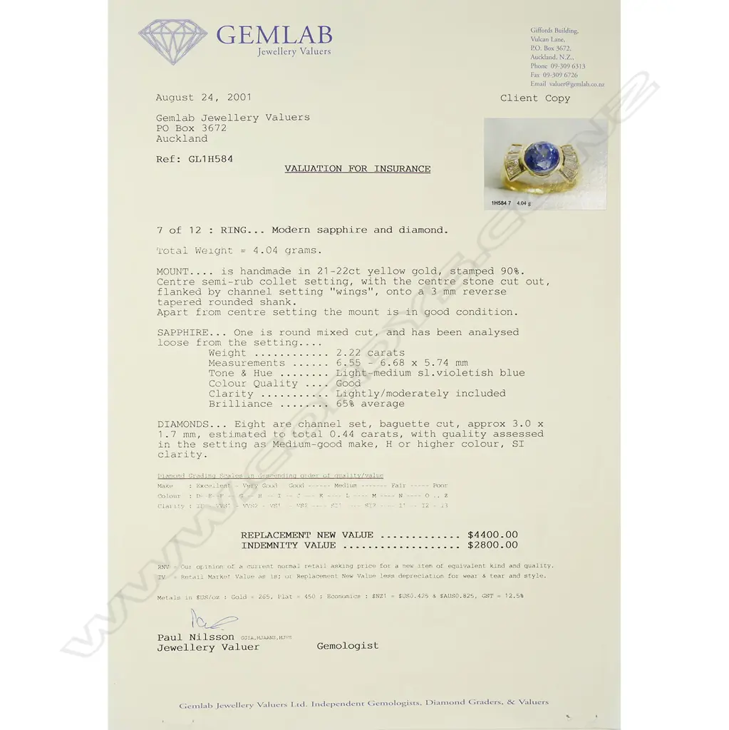 A 21ct gold sapphire and diamond ring, Image 1++