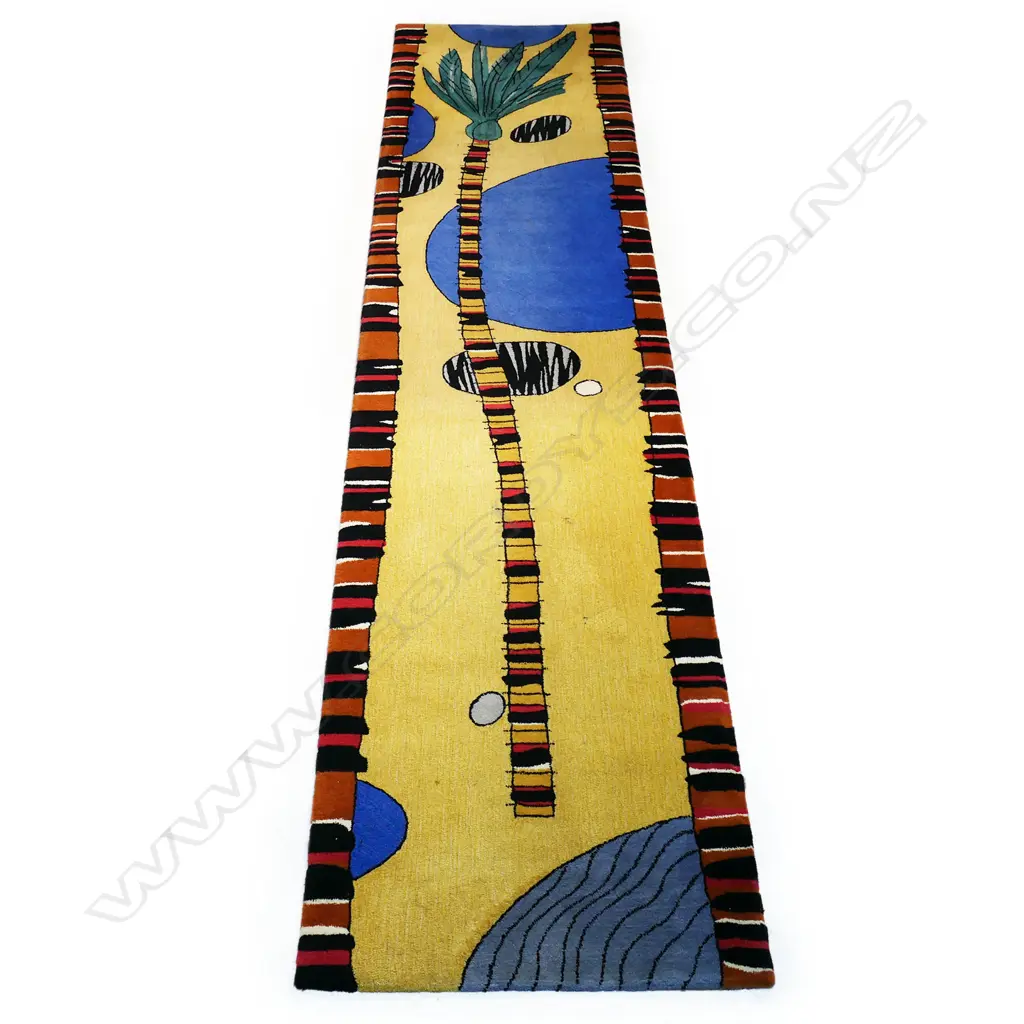 DILANA RUG by Michael Reed 'NIKAU RUNNER DOING THE HEAPHY' 1997 3/20 signed etc verso 850 x 3600mm Image 1++