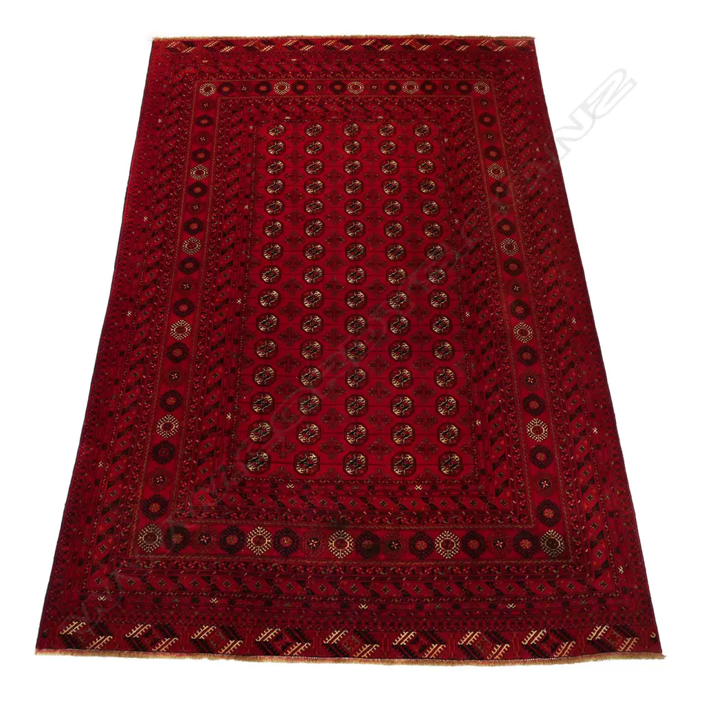 An old hand knotted Turkoman carpet. Image 1++