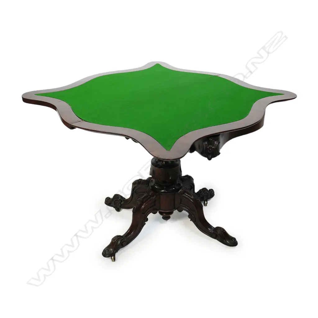 A Victorian rosewood card table, Image 1++