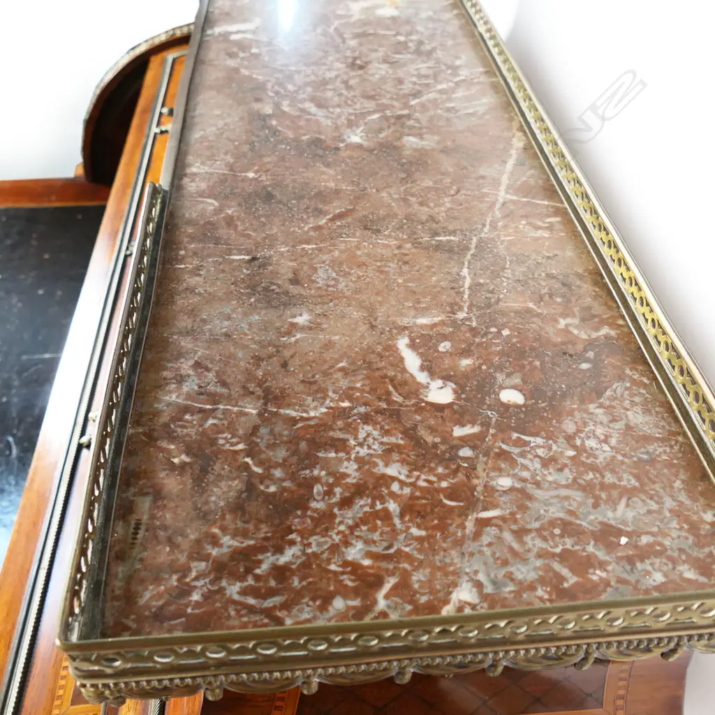 A rare and outstanding late 19thC French mahogany cylinder top Bureau du Roi, Image 1++