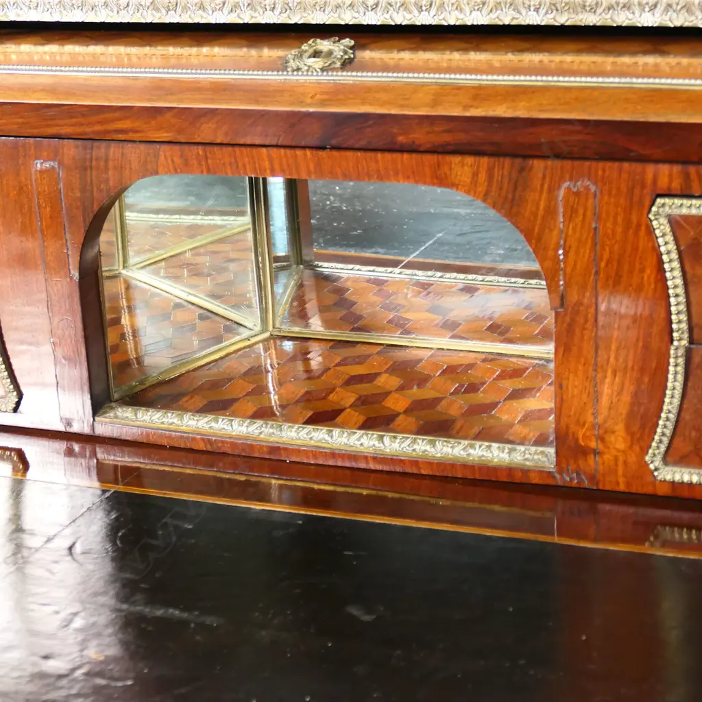 A rare and outstanding late 19thC French mahogany cylinder top Bureau du Roi, Image 1++