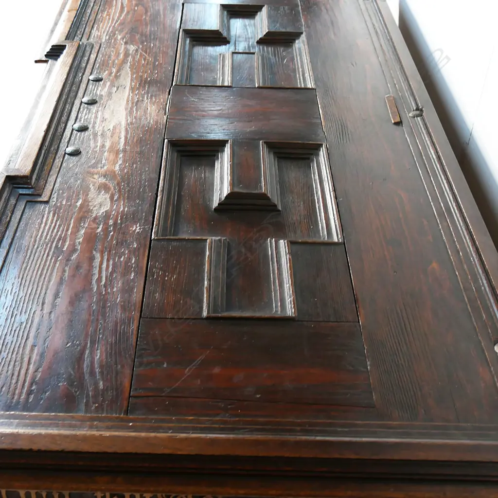 An important and rare German two part coffer for flour and salt, made in Burg zu Groß-Karben, near Frankfurt, in 1616. Image 1++