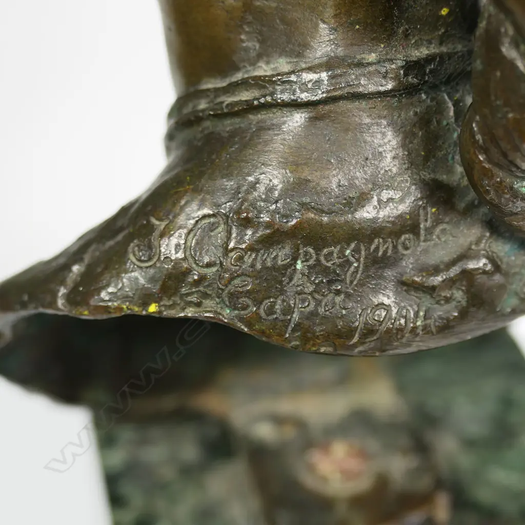 An early 1900s bronze bust of a young woman, Image 1++