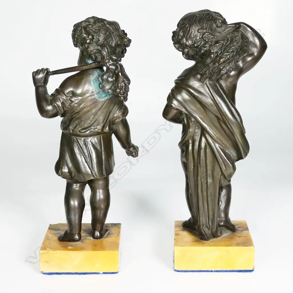 A pair of bronze harvest cherubs, Image 1++