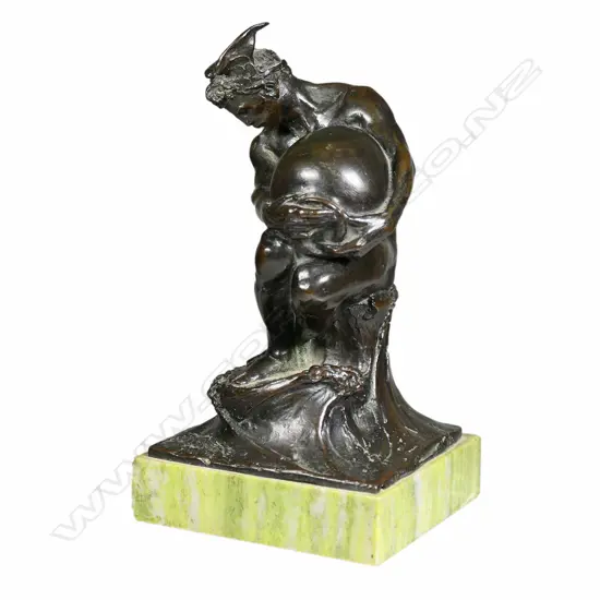 A bronze figure of Hermes or Mercury (possibly),