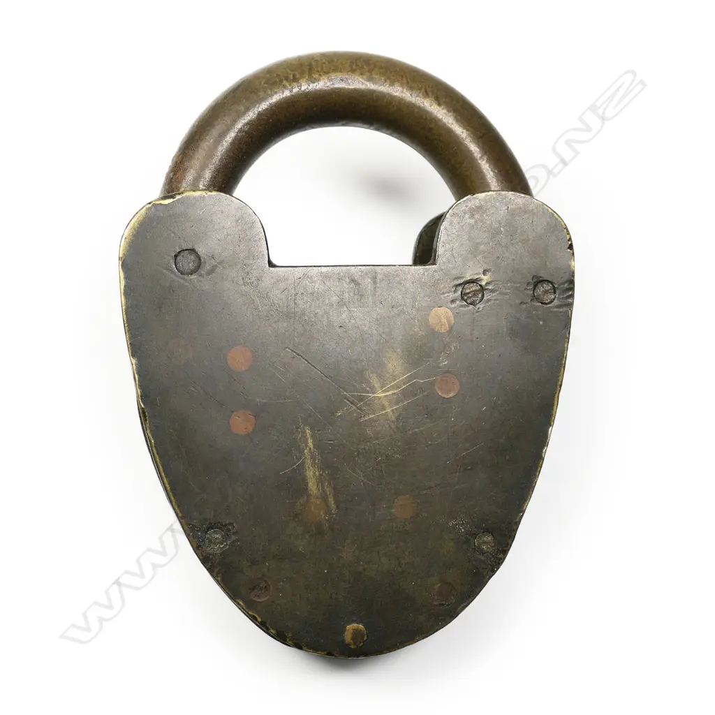 An 1862 VR Customs and military marked brass padlock. Image 1++