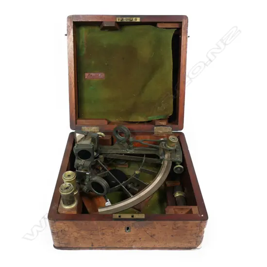 A Victorian Adkins brass sextant,