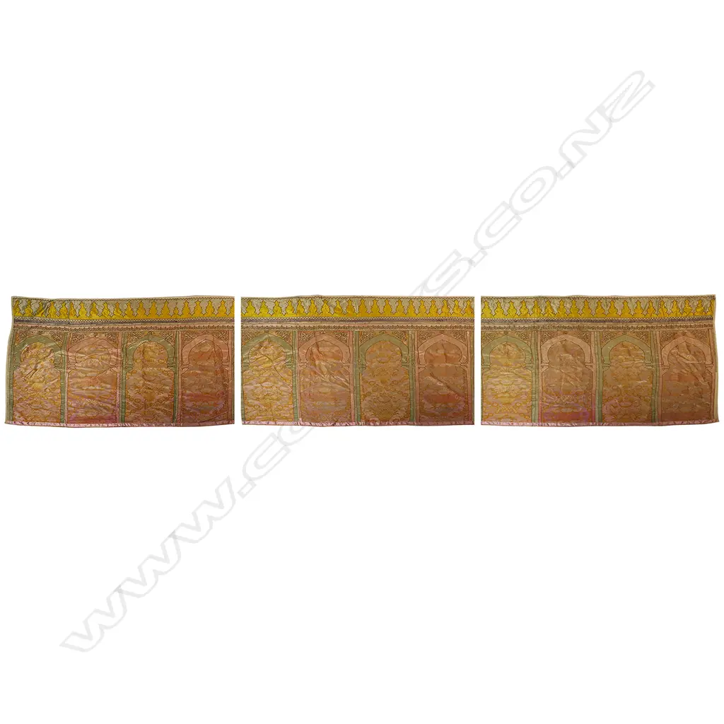 A 19thC Moroccan Islamic silk wall hanging. Image 1++