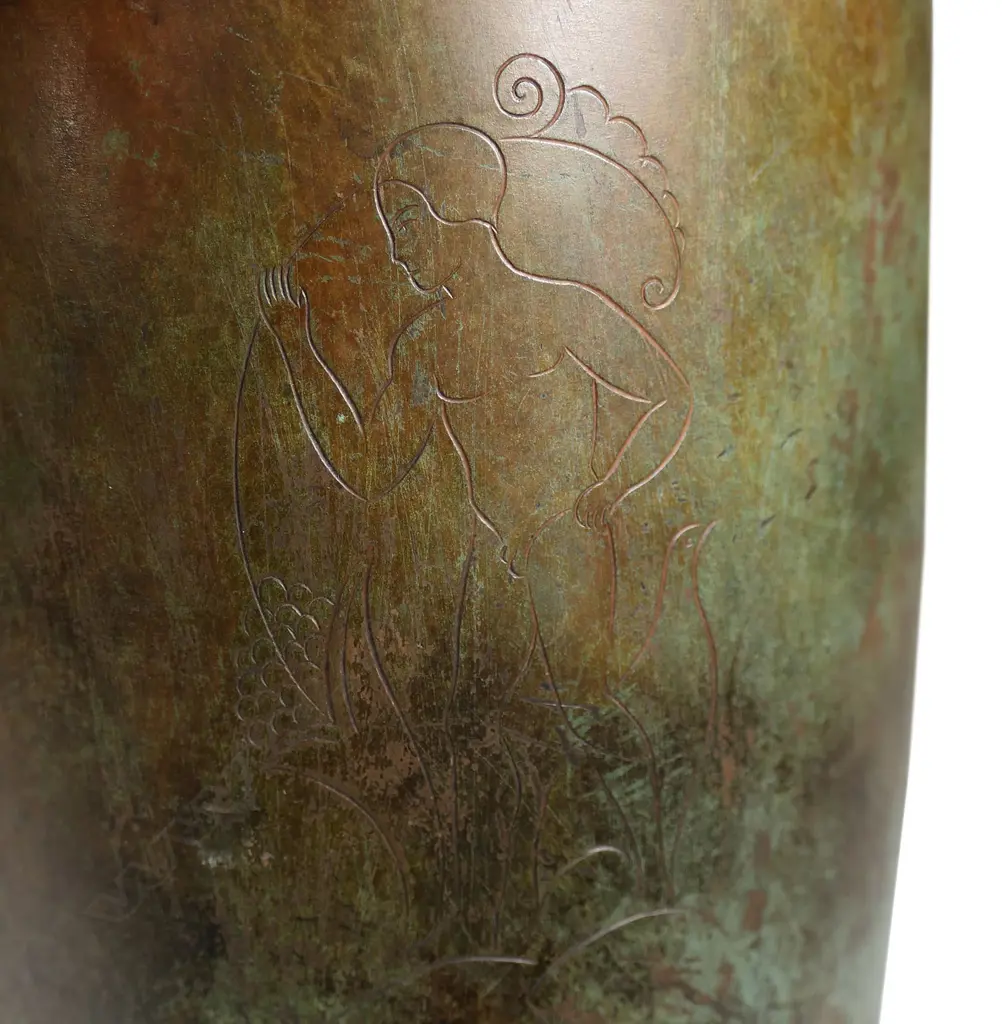 A pair of Just Andersen Art Deco 'Disko' bronze vases, Image 1++