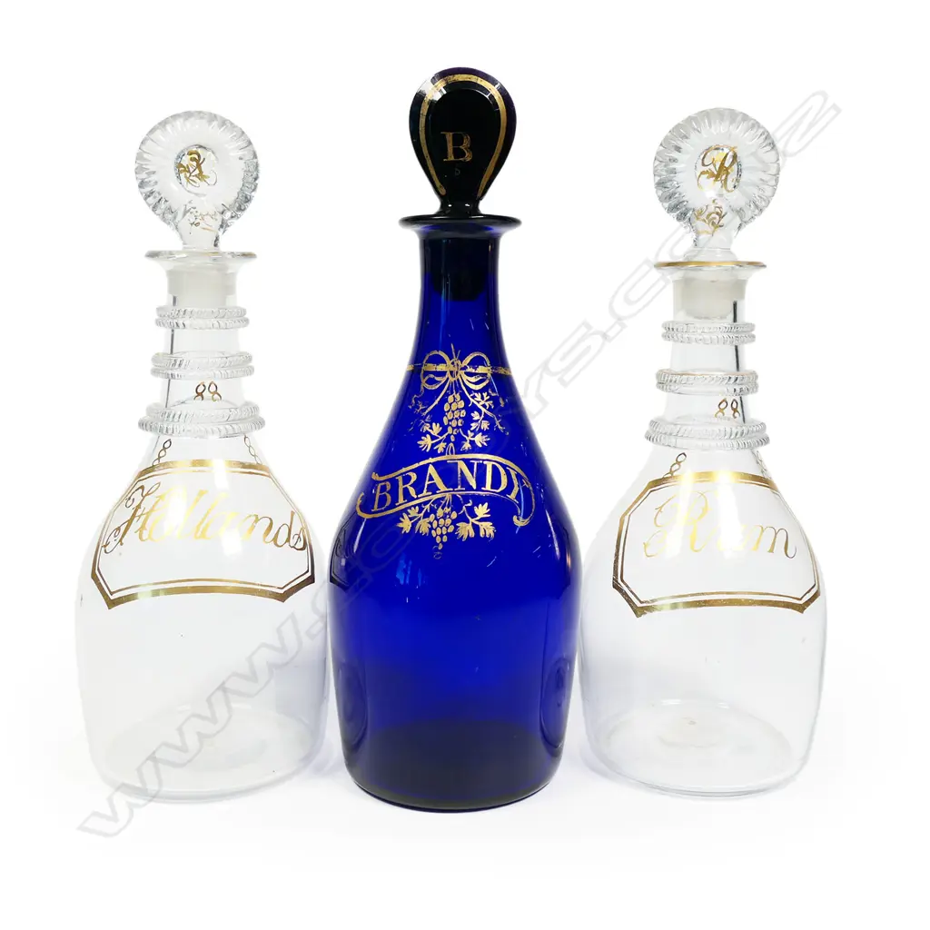 Three antique decanters, Image 1++