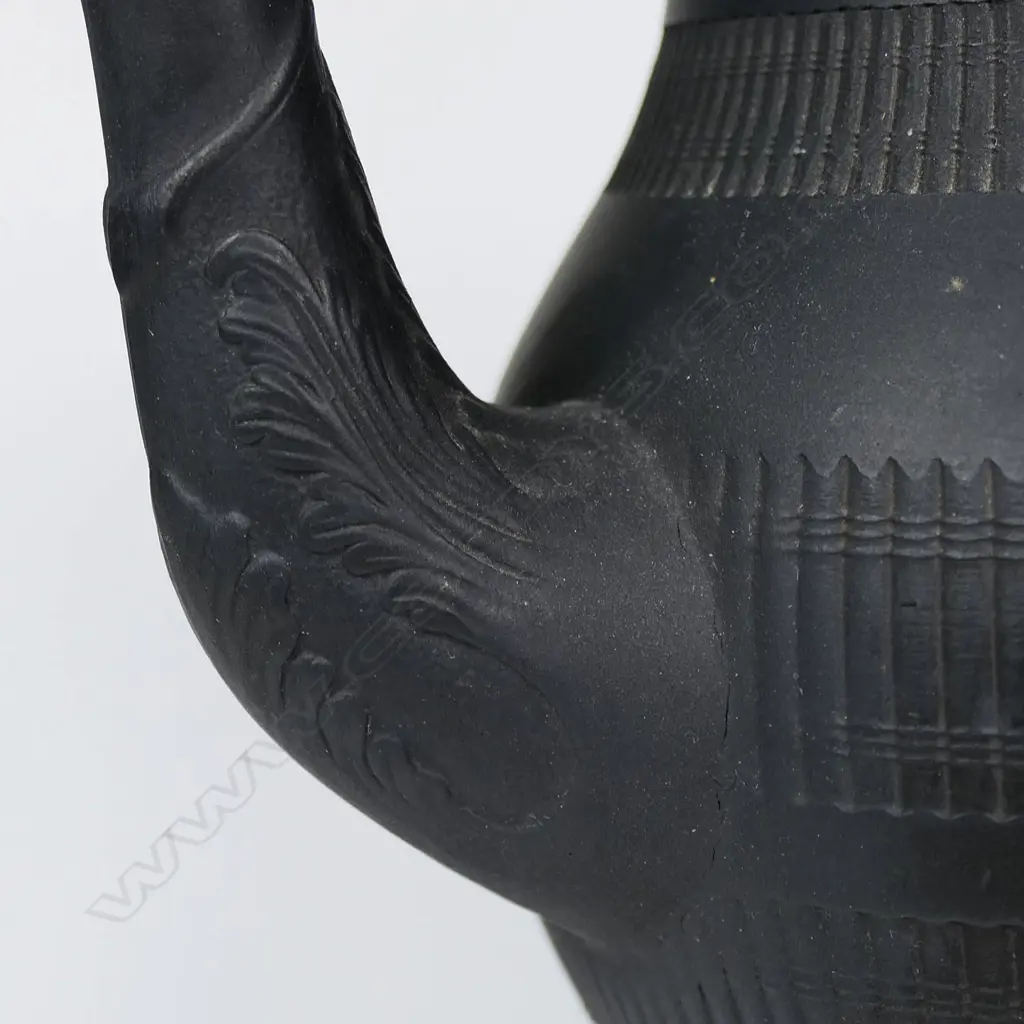 A 19thC Wedgwood black basalt coffee pot, Image 1++
