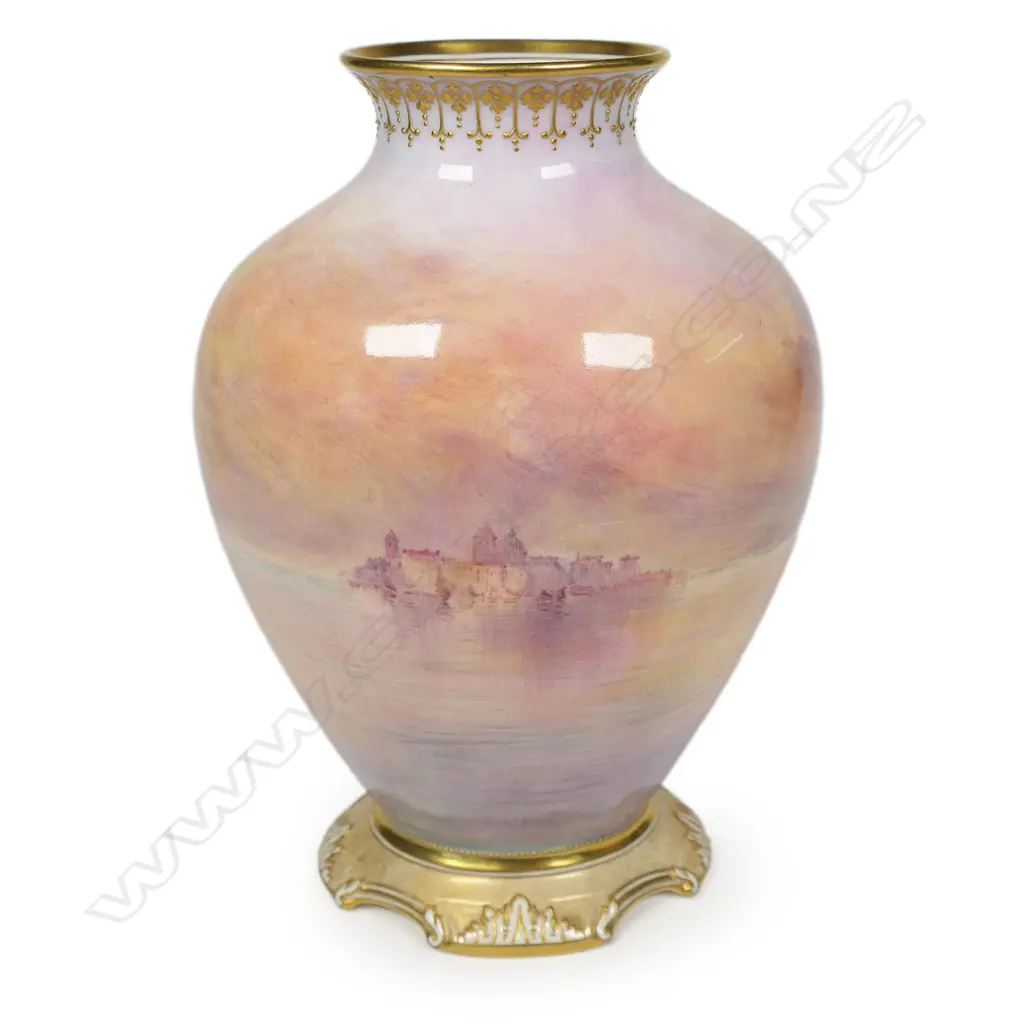 A Royal Doulton hand painted 'Venice' vase by John Hugh Plant, Image 1++