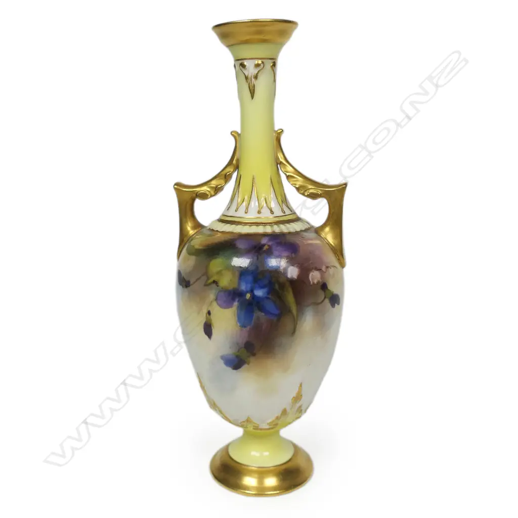 A Royal Worcester Hadley Ware baluster specimen vase, Image 1++