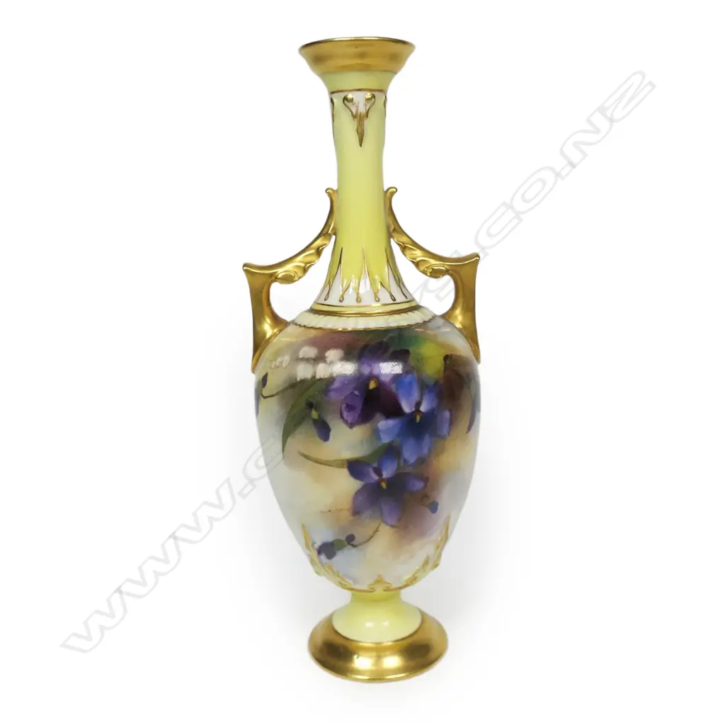 A Royal Worcester Hadley Ware baluster specimen vase, Image 1++