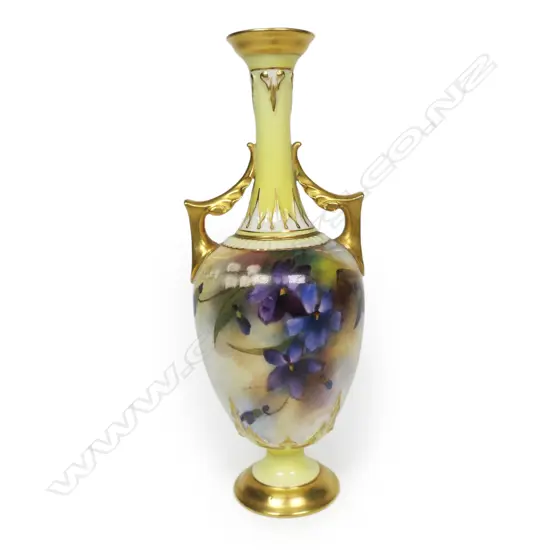 A Royal Worcester Hadley Ware baluster specimen vase,