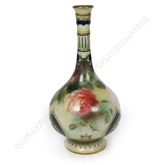A c.1900 Hadley's Worcester tall specimen vase,