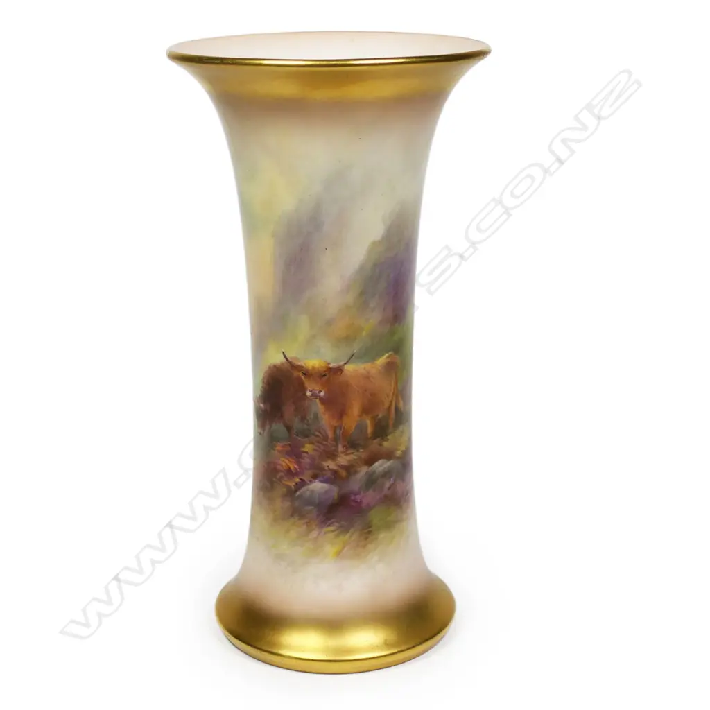 A Royal Worcester trumpet vase Image 1++