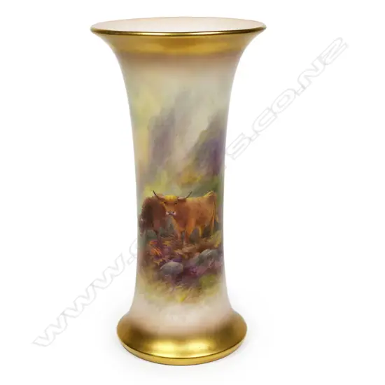A Royal Worcester trumpet vase