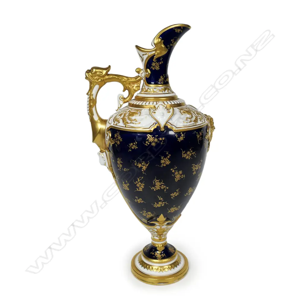 A Royal Worcester porcelain hand painted classical ewer, Image 1++