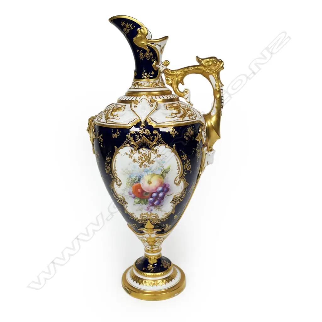 A Royal Worcester porcelain hand painted classical ewer, Image 1++