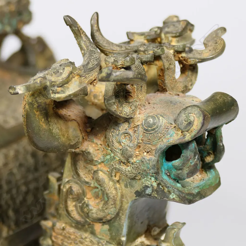 An old Chinese large bronze ceremonial teapot, Image 1++