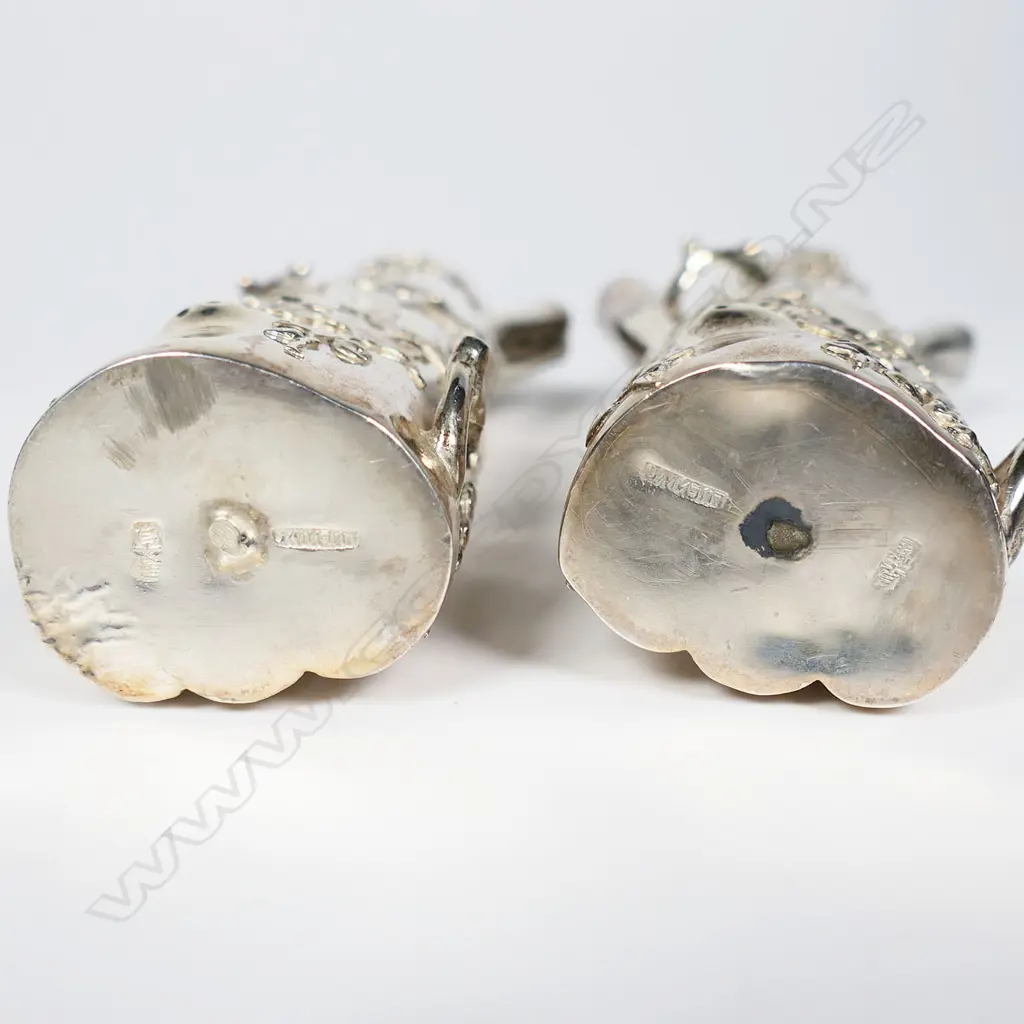 A pair of c.1900 Chinese silver specimen vases, Image 1++