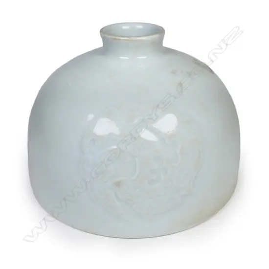 A Chinese porcelain (taibai zun) beehive form brush washer,