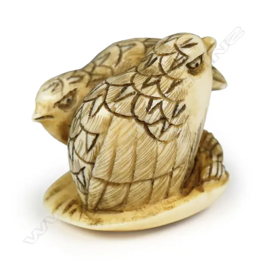 A Japanese large carved ivory netsuke,