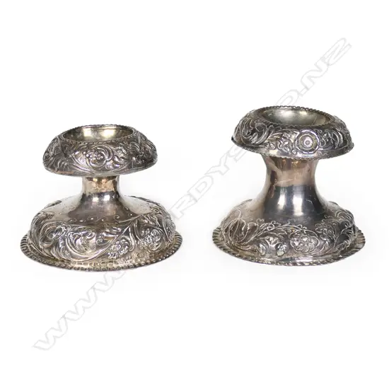 Two uncommon 18th-19thC embossed silver pedestal salts,