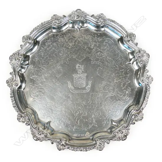 An Edwardian silver salver,