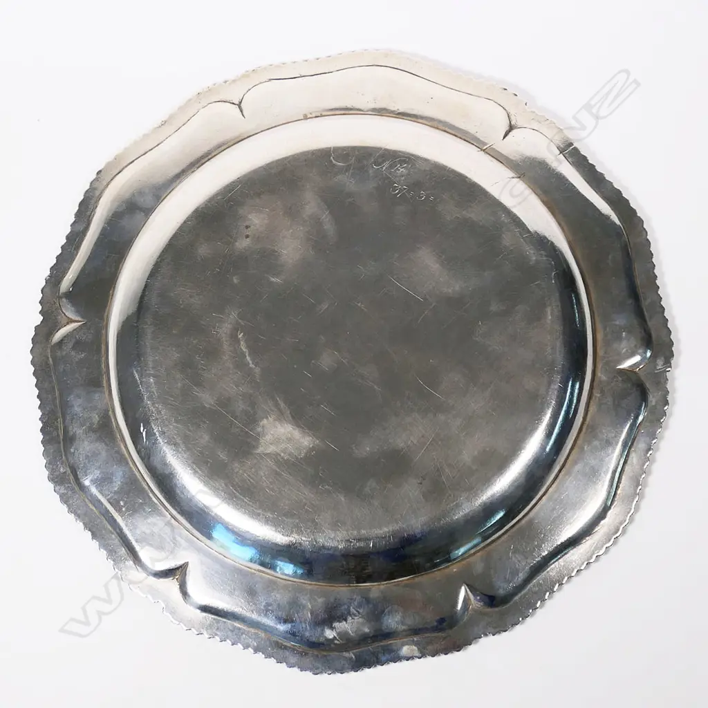 An impressive and heavy George III silver large dinner plate, Image 1++