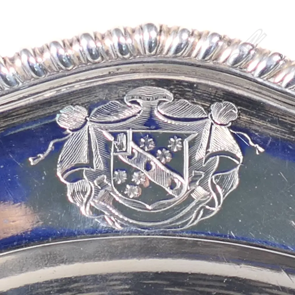 An impressive and heavy George III silver large dinner plate, Image 1++