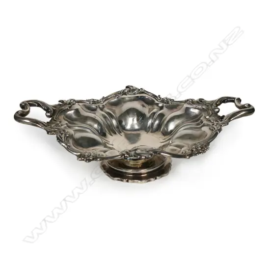 A William IV silver rococo pedestal comport,