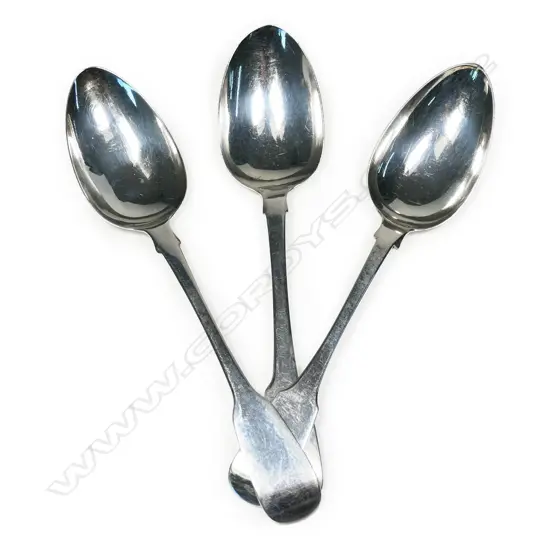 Three early 19thC silver table spoons,