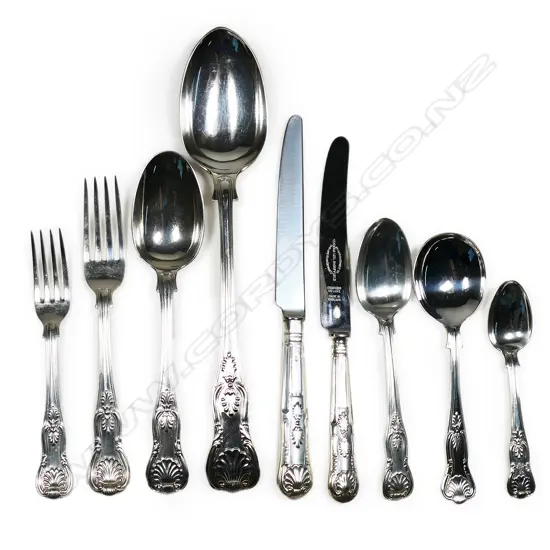 A silver twelve place setting King's pattern cutlery service,