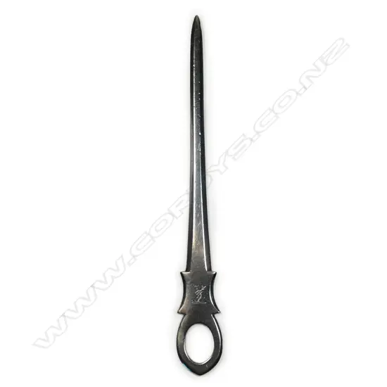 A George III Irish heavy gauge silver meat skewer,
