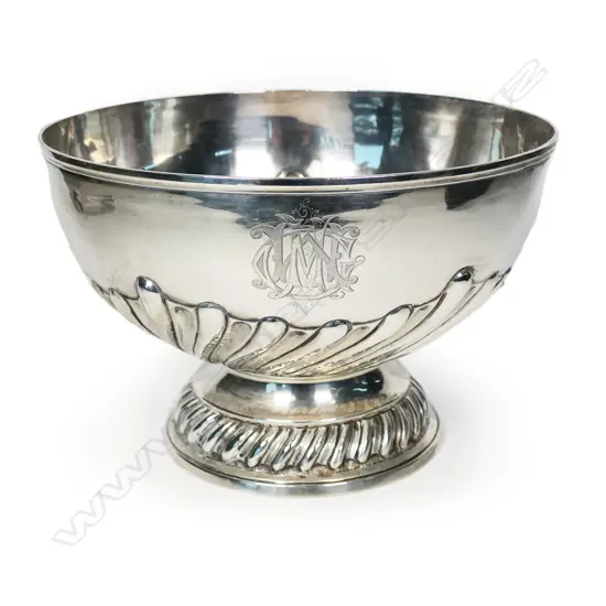 A Victorian silver pedestal rose bowl,