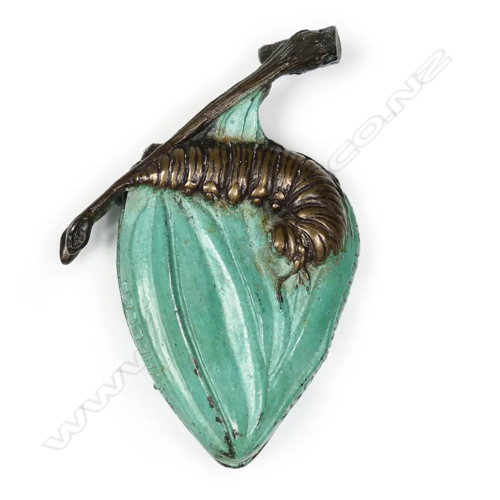 A Jim Wheeler (NZ/USA 1952-) bronze chrysalis sculpture 'Metamorphosis', Image 1++