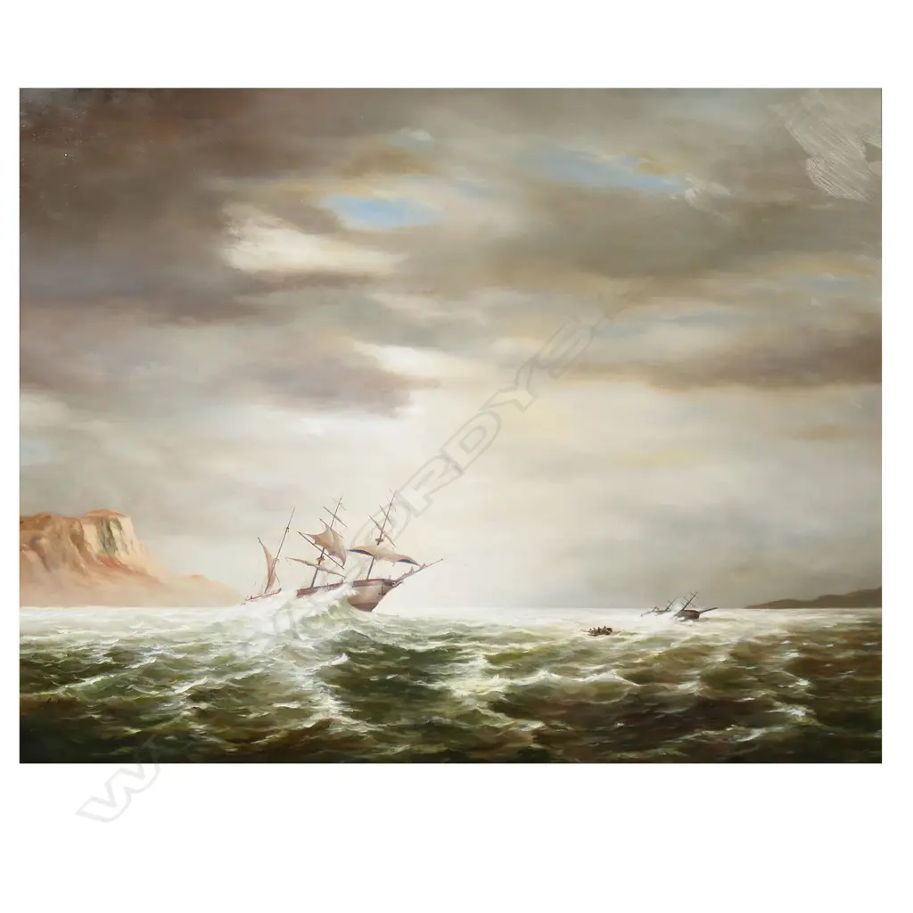 Jos Kivits (b.1945) untitled ships in heavy seas, Image 1++