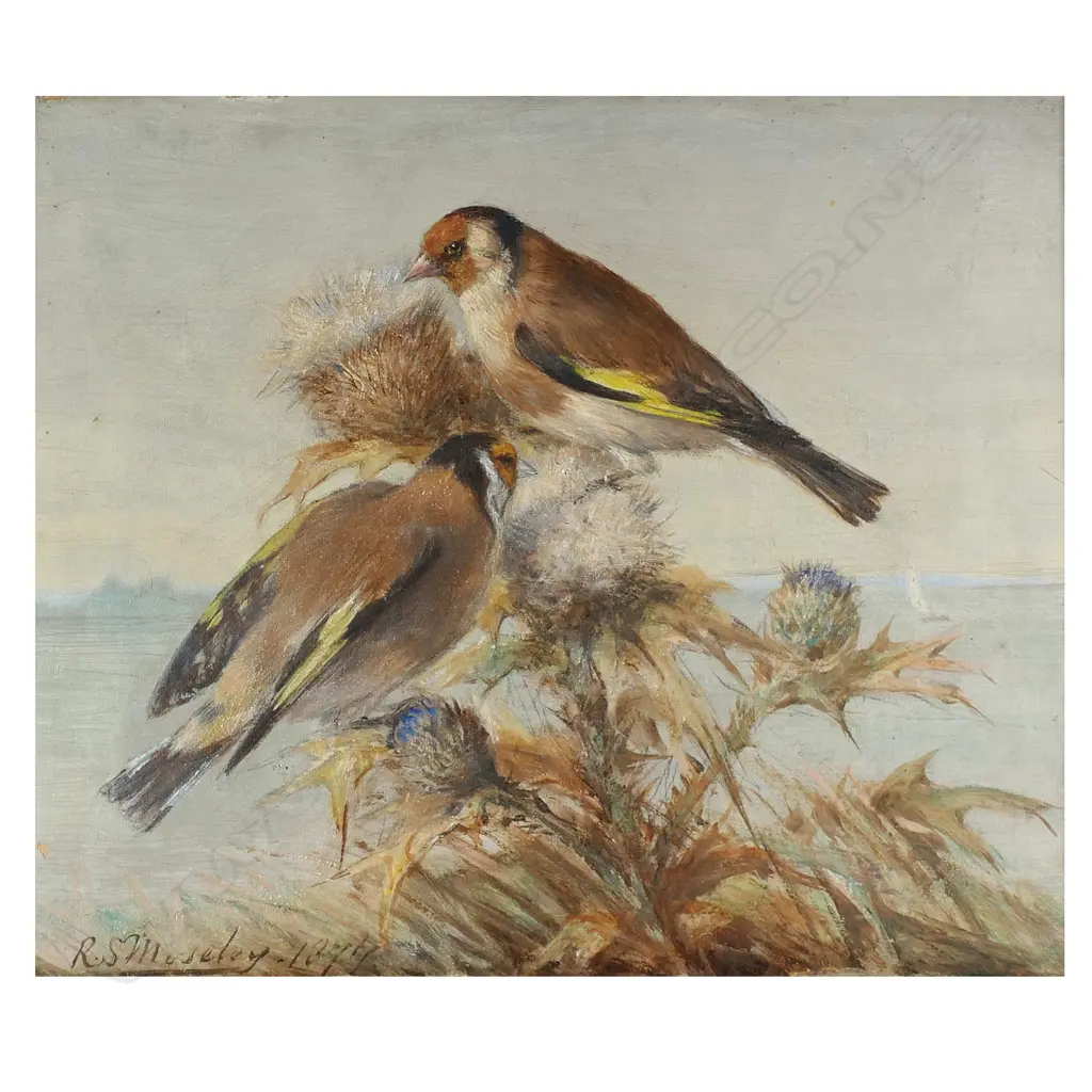 Richard S. Moseley (c.1843–1914) 'Oft on the Thistles tuft they nibbling sit Light as the Down' Image 1++