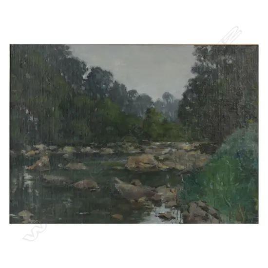 James F. Scott (UK 1877-1923) 'Stepping Stones Water of Urr Galloway Scotland',