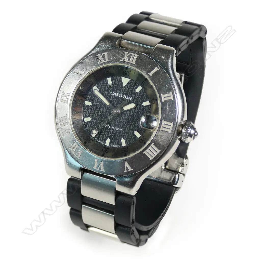 A Cartier Autoscaph 21 gents wristwatch, Image 1++