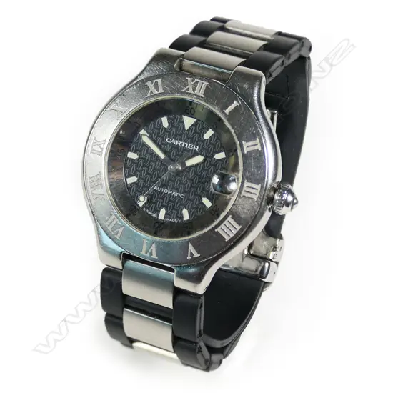 A Cartier Autoscaph 21 gents wristwatch,