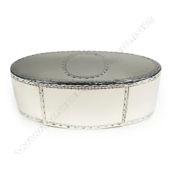 An interesting George III silver duty dodger hinged lidded box,