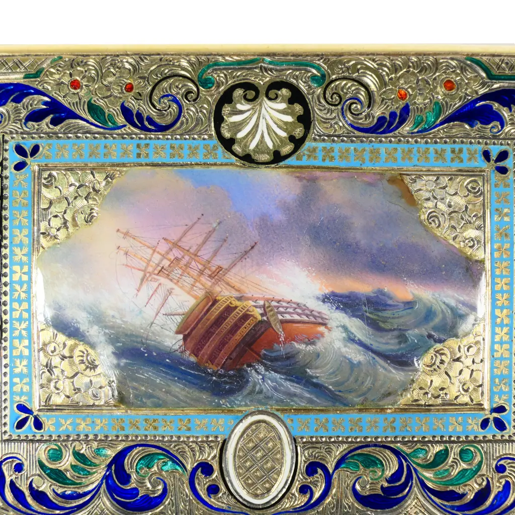 A 19thC European fancy enamelled silver cheroot case, Image 1++