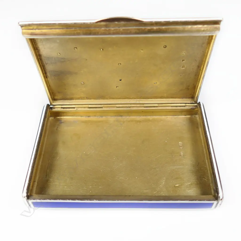 A quality antique Russian silver Gilt and diamond set enamelled box, Image 1++