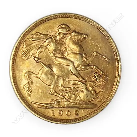 A 1902 gold full sovereign,